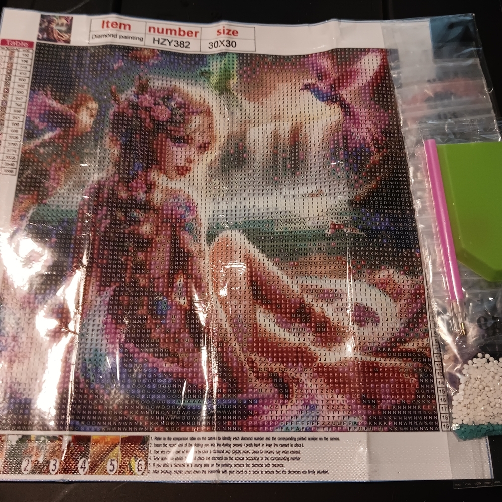 Colorful Diamond Painting Kit with Fairy Design 30x30